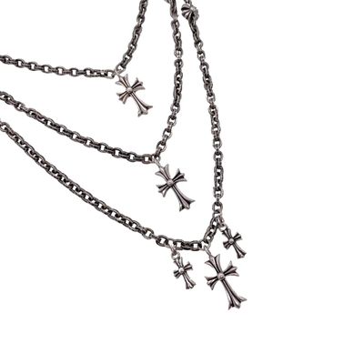 3 Layer 925 Silver Necklaces Fashionable With Alphabet Charms