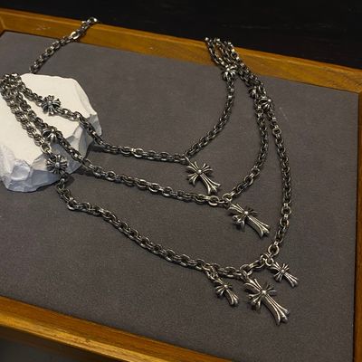 3 Layer 925 Silver Necklaces Fashionable With Alphabet Charms