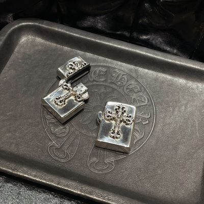 110g 925 Silver Lighter Antique Silver Cigarette Lighter With Classic Flame Cross Design