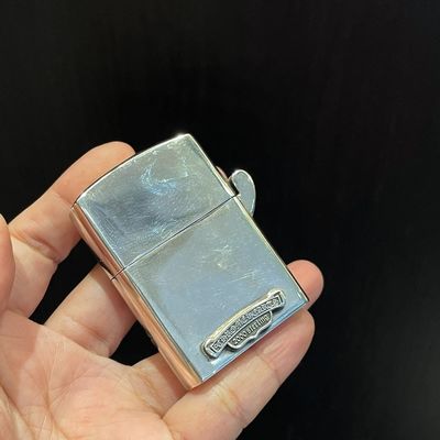 110g 925 Silver Lighter Antique Silver Cigarette Lighter With Classic Flame Cross Design
