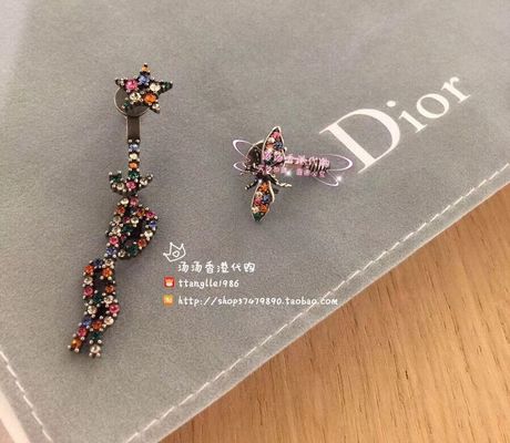 Asymmetric Stud Earrings with Alphabet Design - Copper Material