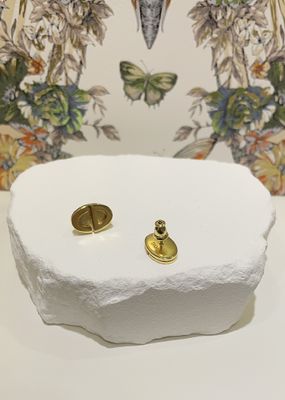 Simple golden women earrings.CD Alphabet Earrings 10mm Pearl Accents