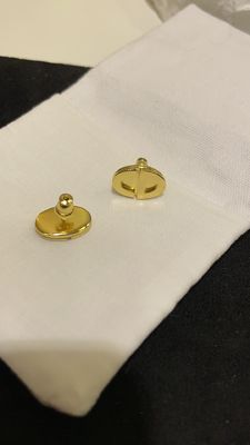 Simple golden women earrings.CD Alphabet Earrings 10mm Pearl Accents