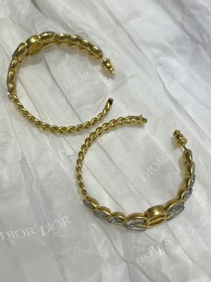 Golden Color Large Hoop Earrings Hypoallergenic Modern With Marquee Shape