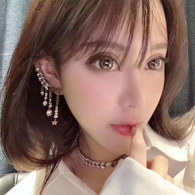 Luxury Single Earring with Swarovsk* Silver Shimmer Crystal