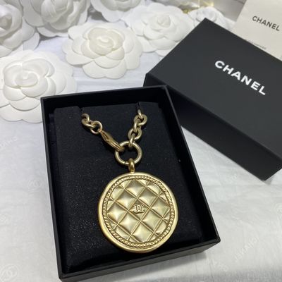 Classic Retro Brass Chain Necklace 18k Gold Plated 18 Inch Vintage Luxury Necklaces For Women , Chanel Necklace