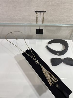 Double C Multi Gem Crystal Fringe Necklace 65-80cm Length Luxury Necklaces