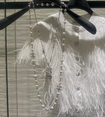 Full Diamond Flying Bird Pearl Necklace Silver Custom Luxury Necklaces