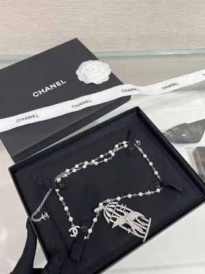 Full Diamond Flying Bird Pearl Necklace Silver Custom Luxury Necklaces