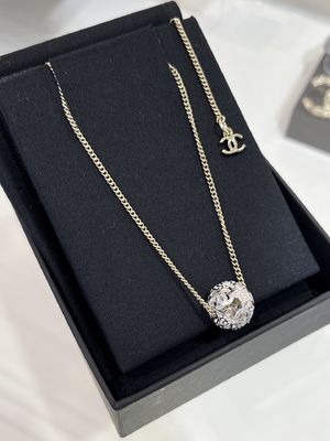 Hollowed Silver Star Double C Sphere Light Gold Necklace 40-45CM Length Luxury Necklaces