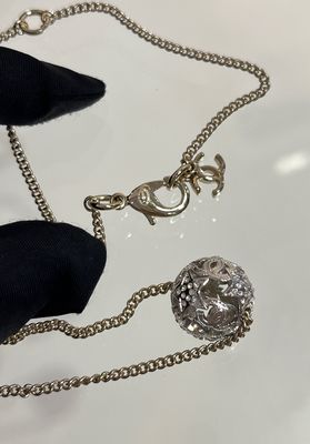 Hollowed Silver Star Double C Sphere Light Gold Necklace 40-45CM Length Luxury Necklaces