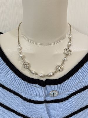 Elegant Design Crystal Pearl Necklace Luxury Necklaces With Copper Chain