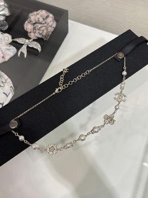 Elegant Design Crystal Pearl Necklace Luxury Necklaces With Copper Chain