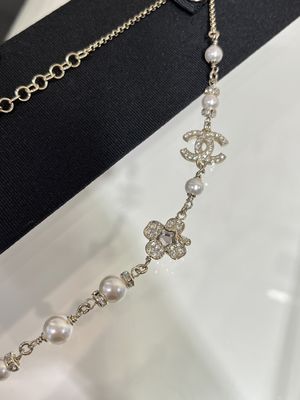 Elegant Design Crystal Pearl Necklace Luxury Necklaces With Copper Chain