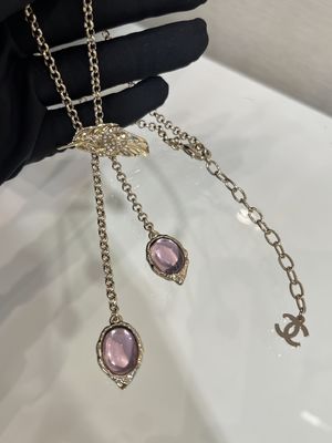 925 Fine Jewelry Silver Necklace Double Peach Pendant Necklace With Crystals
