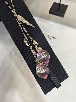 925 Fine Jewelry Silver Necklace Double Peach Pendant Necklace With Crystals