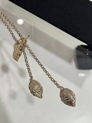 925 Fine Jewelry Silver Necklace Double Peach Pendant Necklace With Crystals