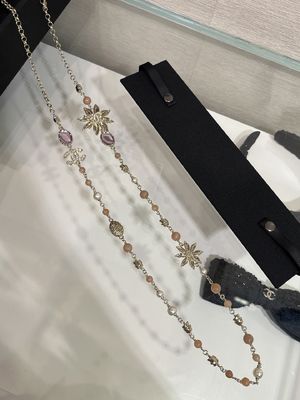 Sunflower Full Drill Pink Crystal Pendant Necklace 70-75cm Length Innovative Luxury Necklaces