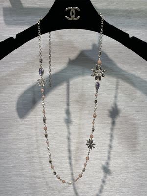 Sunflower Full Drill Pink Crystal Pendant Necklace 70-75cm Length Innovative Luxury Necklaces