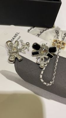 23K Black White Pearl Luxury Earrings Gem Bow Pearl Drop Earrings