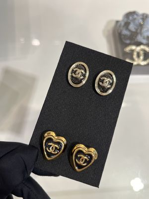 18K Gold Plated Black Stud Earrings with Color Enamel