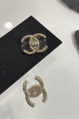 2025A Gold Book Closure CC Stud Earrings ,Fashion Earrings