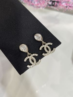 18K Gold Plated Double C Teardrop Earrings with Swarovsk* Crystals