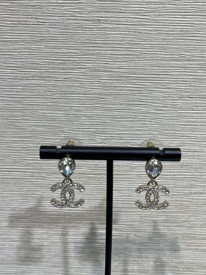 18K Gold Plated Double C Teardrop Earrings with Swarovsk* Crystals