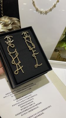 18K Gold Plated High End Fashion Earrings C Letter Long Lasting With Asymmetric Twist Design
