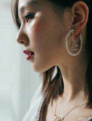 Asymmetric Double C Pearl Earrings 18k Gold Plated 15-20mm Size Double C Stud Earrings