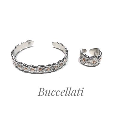 925 Silver Floral Design Bangles Adjustable 6-10.3 Size Flower Silver Bangles For Men Women