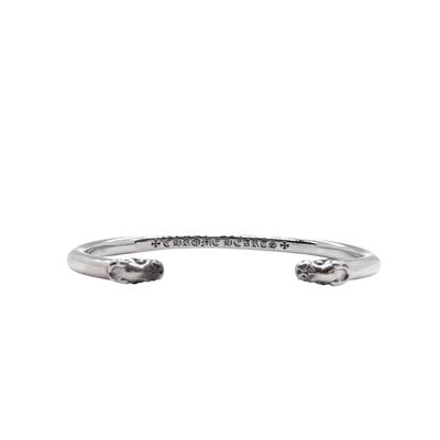 925 Silver Dragon Head Bracelet 7.5 Inch Adjustable Open Bangle