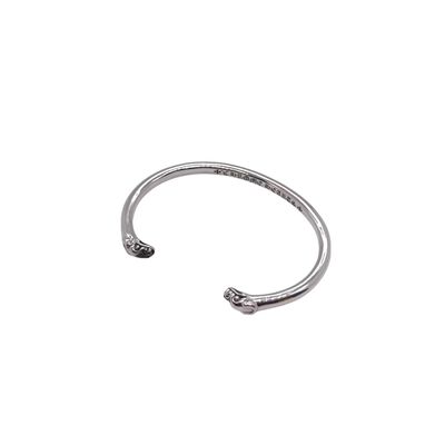 925 Silver Dragon Head Bracelet 7.5 Inch Adjustable Open Bangle