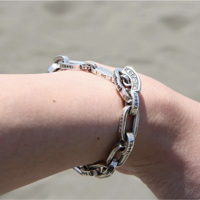 18-22cm Size Unisex Hypoallergenic 925 Silver Link Bracelet 925 Chain Bracelet