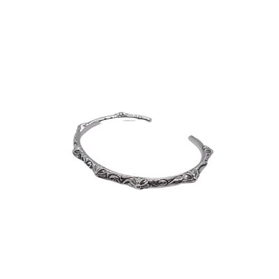 Cross Vine Cuff 925 Silver Bangle Bracelets Unisex With Simple Design