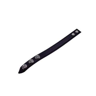 Cross Flower 925 Silver Bracelets Black 10g Adjustable In Round Shape