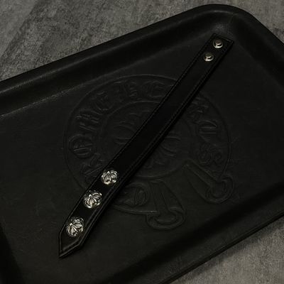 Cross Flower 925 Silver Bracelets Black 10g Adjustable In Round Shape