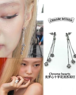 Cross Tassel 925 Silver Earrings Medium Size Elegant With Antique Finish