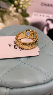 Vintage Double C Ring #6#7#8 Size Modern Design With Full Diamond