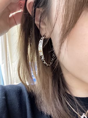 Black Cowleather Swarovsk* Diamond Statement Earrings with Push Back Closure