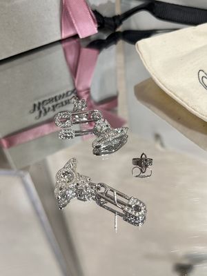 Full Diamond Saturn Pin Earrings with Swarovski Diamonds and 25-30mm Drop Style Luxury Earrings
