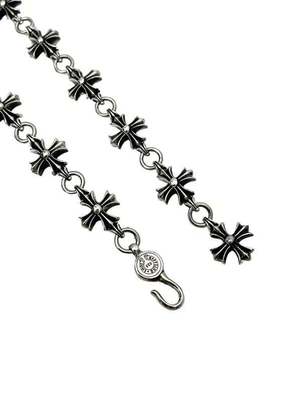 925 Sterling Silver Necklace with Cross Flower Design Nickel Free Hypoallergenic Adjustable Chain Length Pendant
