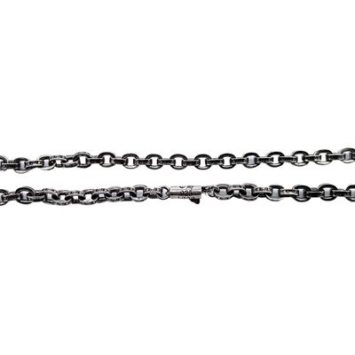 65cm Length S925 Logo Antique Finish 925 Sterling Silver Letter Necklace with Lobster Clasp