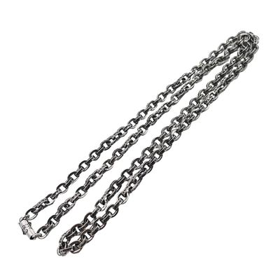 65cm Length S925 Logo Antique Finish 925 Sterling Silver Letter Necklace with Lobster Clasp