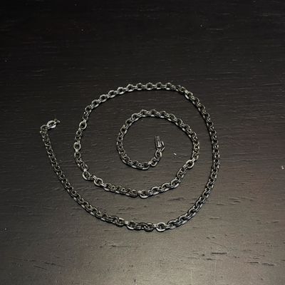 65cm Length S925 Logo Antique Finish 925 Sterling Silver Letter Necklace with Lobster Clasp