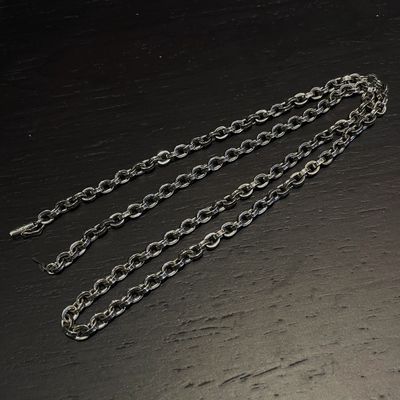 65cm Length S925 Logo Antique Finish 925 Sterling Silver Letter Necklace with Lobster Clasp