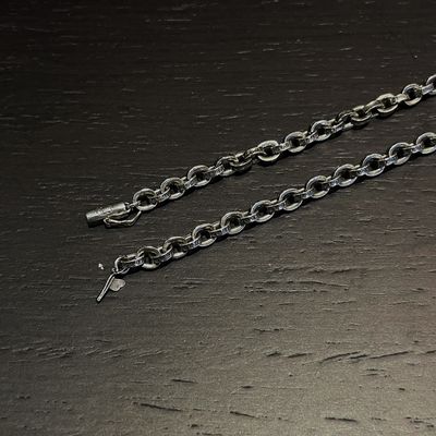 65cm Length S925 Logo Antique Finish 925 Sterling Silver Letter Necklace with Lobster Clasp