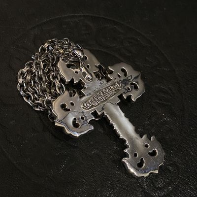 925 Silver Large Flame Cross Necklace with 55-70cm Chain and S925 Logo for Everyday Wear