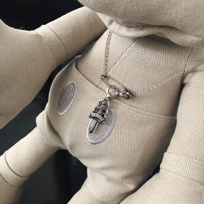 925 Sterling Silver Pin Series Necklace with Mix and Match Pendants for Everyday Wear in 45cm Length