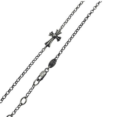 925 Sterling Silver Thin Cross Pendant Necklace with 1.5 cm Pendant and 42cm Chain Length Featuring S925 Logo